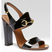 Chunky Heel Mulheres Sandals Ankle Strap Black (HS13-087)